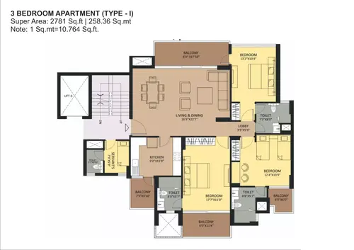 Ambience Creacions Size - 2781 sq.ft*